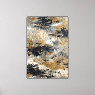 Arte abstracto texturizado en dorado, negro y gris
