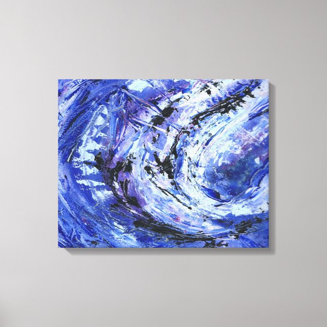 Arte abstracto 'Tonos de azul' (Anverso)