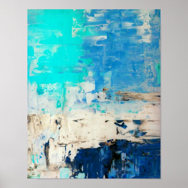 Arte abstracto turquesa "opuesto" (Frente)