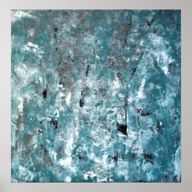 Arte abstracto Verde azulado y gris (Frente)