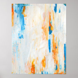 Arte abstracto Verde azulado y Naranja