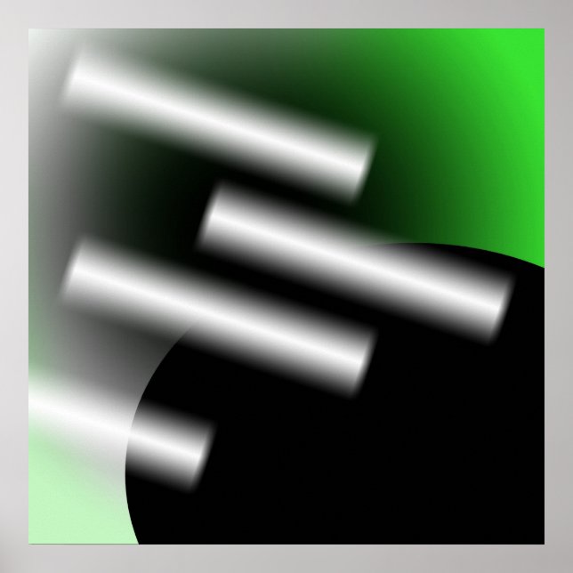 Arte abstracto verde con rayos de luz AP0005 (Frente)