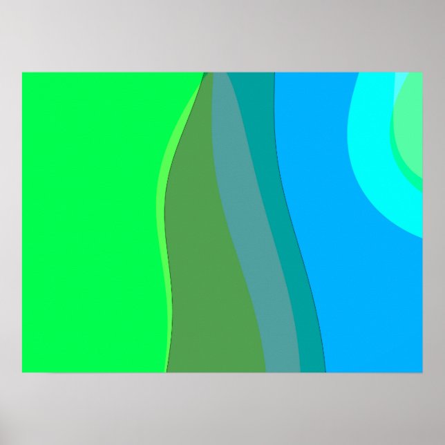 Arte abstracto verde y azul Groovy 305 (Frente)