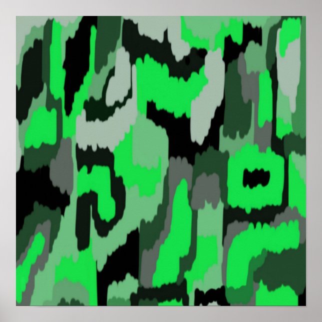 Arte abstracto verde y negro (Frente)