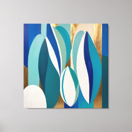 Arte abstracto vibrante con formas ovaladas azules