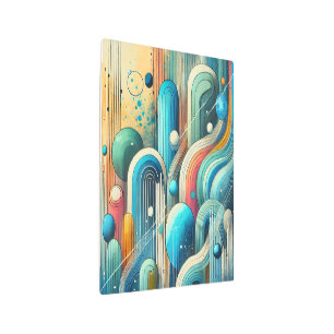 Arte abstracto vibrante con formas ovaladas azules