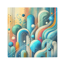 Arte abstracto vibrante con formas ovaladas azules