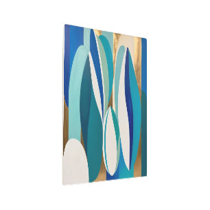 Arte abstracto vibrante con formas ovaladas azules