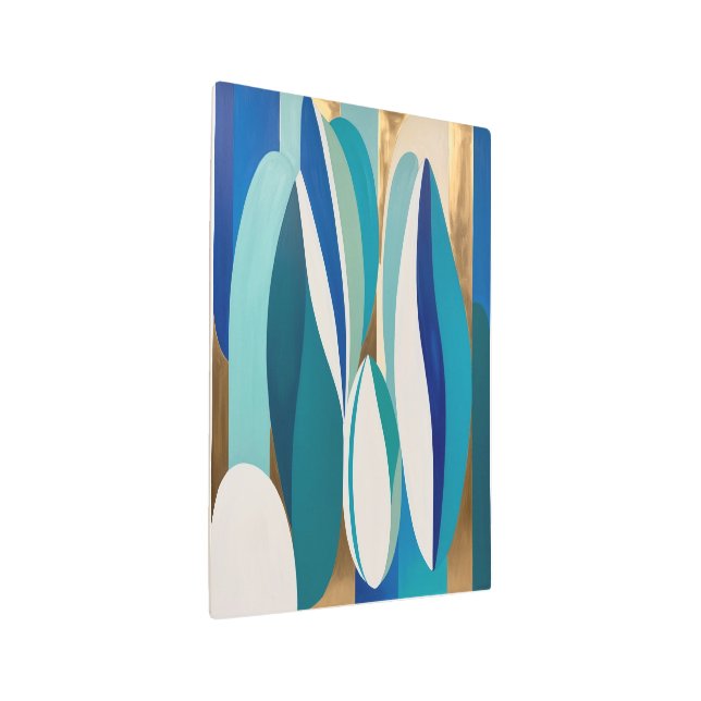 Arte abstracto vibrante con formas ovaladas azules (3/4)