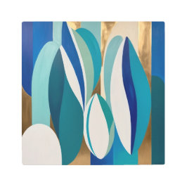 Arte abstracto vibrante con formas ovaladas azules