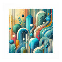 Arte abstracto vibrante con formas ovaladas azules