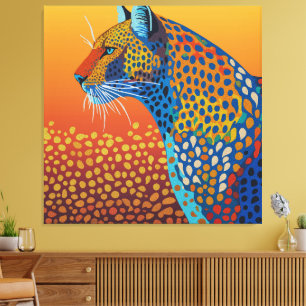 Arte abstracto vibrante de leopardo