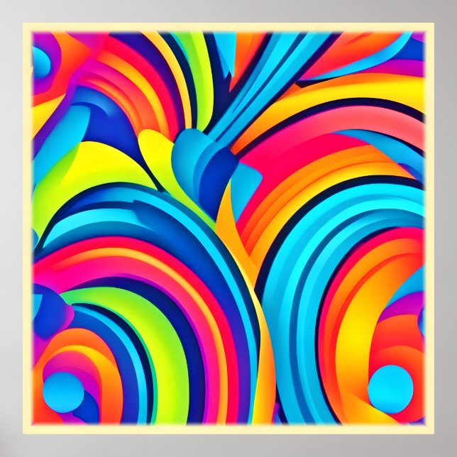 Arte abstracto vibrante de Swirl (Frente)