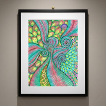 Arte abstracto vibrante dibujado a mano con remoli
