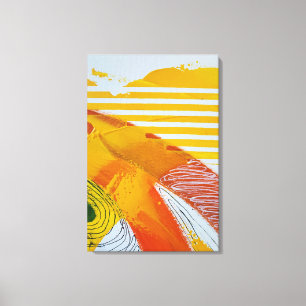 Arte abstracto vibrante en lienzo - Amarillo y nar