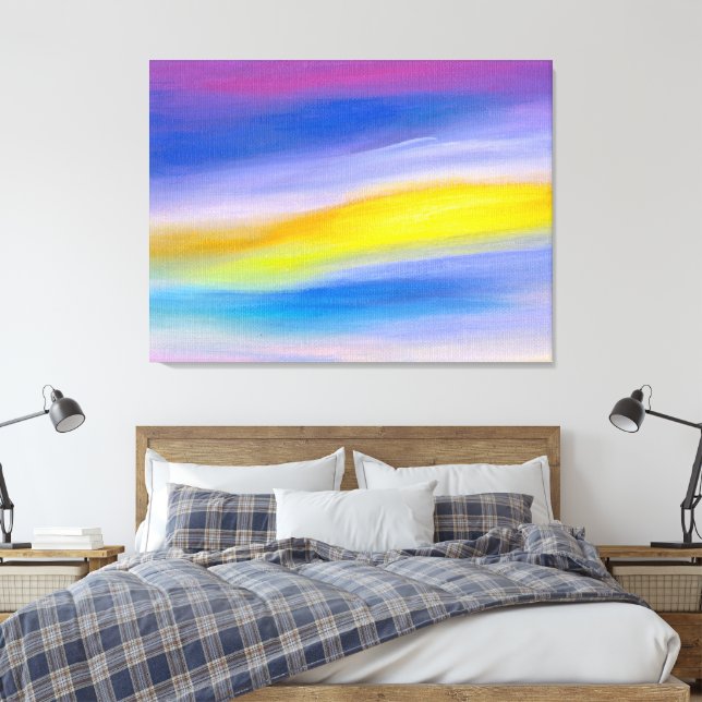 Arte abstracto violeta moderno y rayo dorado (Insitu(Dormitorio))