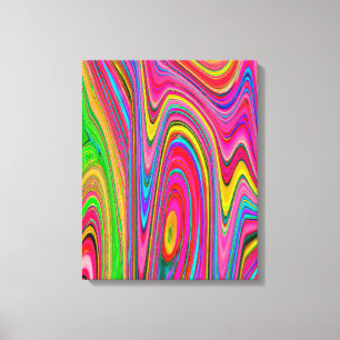 Arte abstracto y psicodélico amarillo, rojo y azul