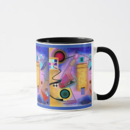 Arte abstracto y taza inspirada cubista