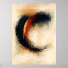 Arte abstracto Zen Ember Enso inspirado en Sumi ja