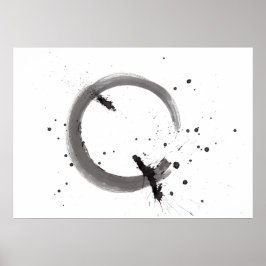 Arte abstrata preto e branco em aquarela