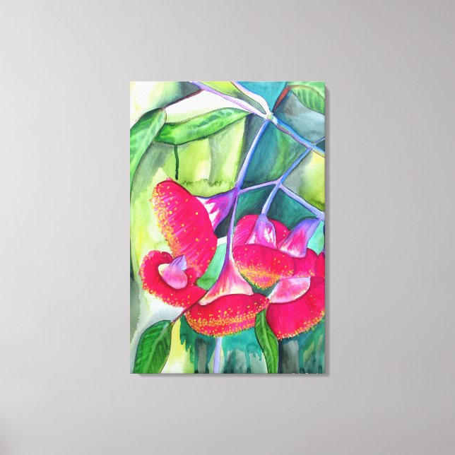 Arte acuarela de Gumnut rojo australiano (Anverso)