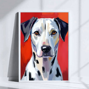 Arte Acuarela de Perro Dálmata Mascota Pintura