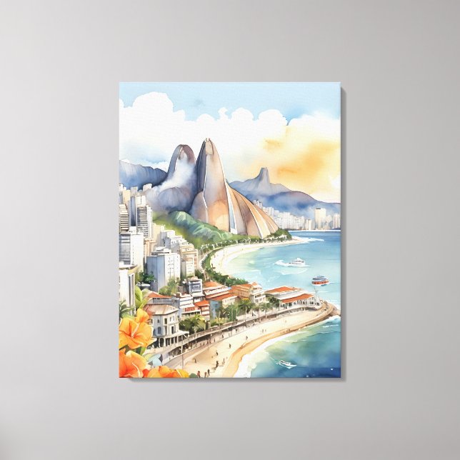 Arte acuarela de Río de Janeiro (Anverso)