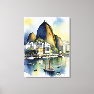 Arte acuarela de Río de Janeiro