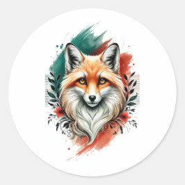 Arte acuarela - Elegante Pegatina Mystic Fox