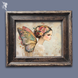 Arte Acuarela Pastel de Hada Mariposa Boho Bonita