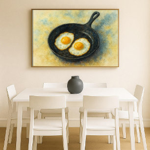 Arte acuático de huevos fritos clásicos