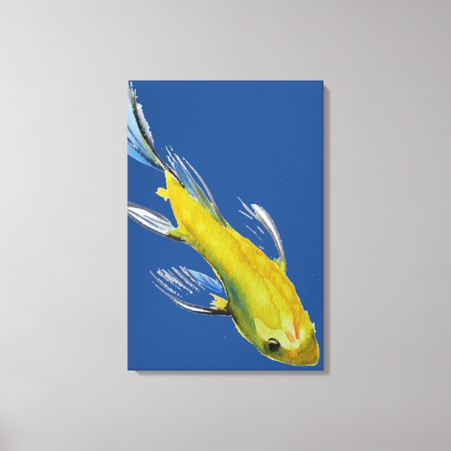 Arte acuático de Koi japonés amarillo (Anverso)