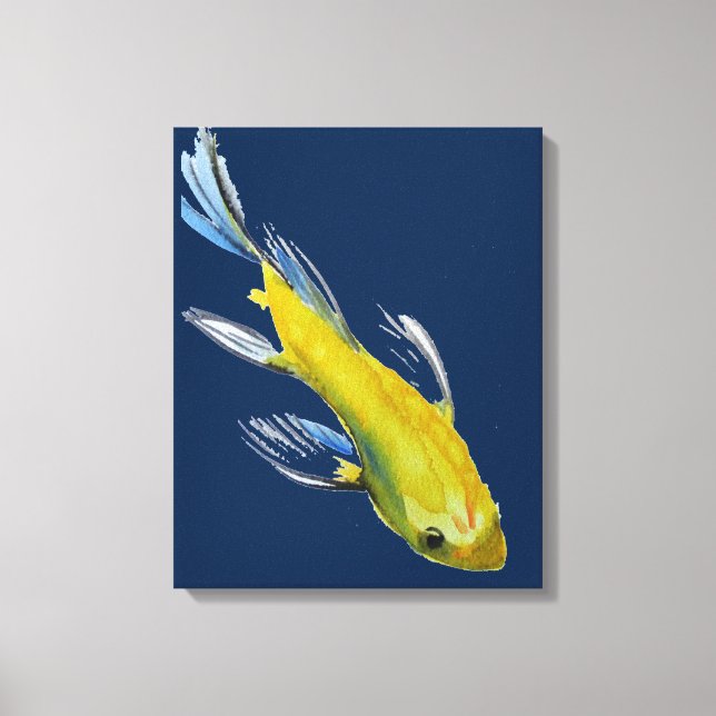 Arte acuático de Koi japonés amarillo (Anverso)