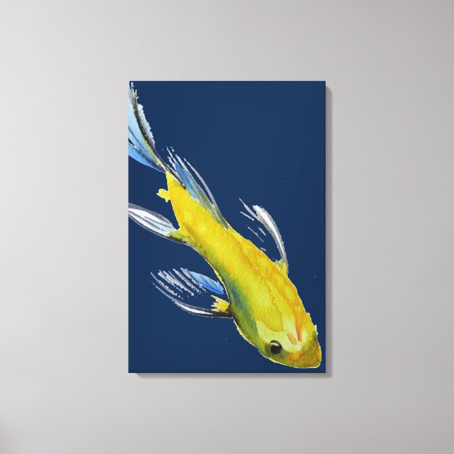 Arte acuático de Koi japonés amarillo (Anverso)