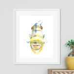 Arte acuático de la Casa de Playa Tropical<br><div class="desc">Perfecto para habitaciones, baños y zonas de estar en su casa de playa tropical. Este colorido arte de peces presenta una réplica de mi pez gaucho de la reina de la acuarela pintado a mano. Se ajusta a mi colección de decoración costera y es perfecto para tu cabaña de playa....</div>
