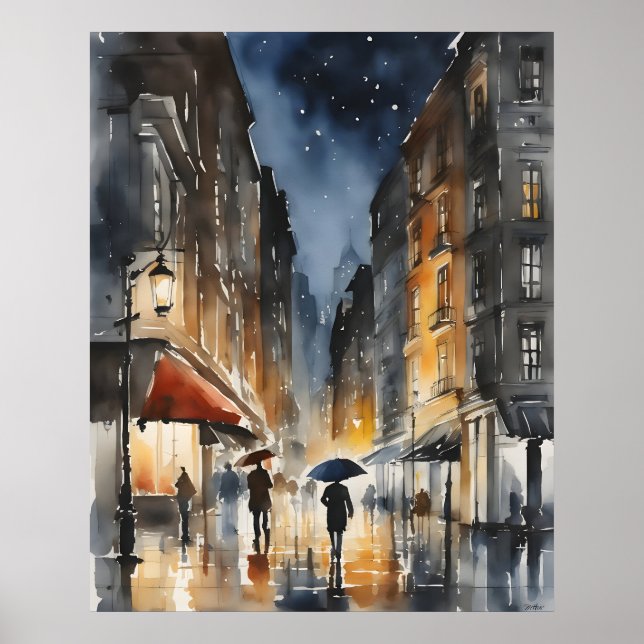 Arte acuático de la ciudad lluviosa (Frente)