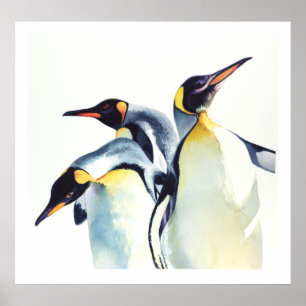 Arte acuático de vida silvestre "Penguin Trio"