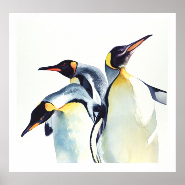 Arte acuático de vida silvestre "Penguin Trio" (Frente)