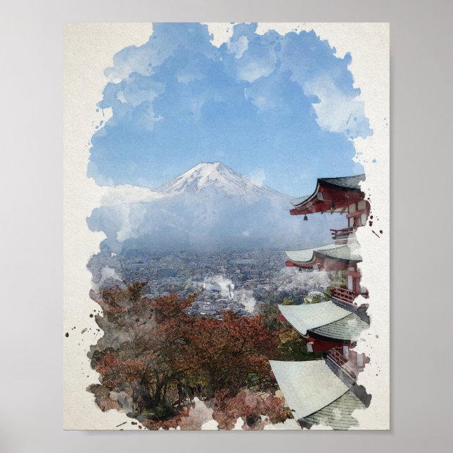 Arte acuático del Monte Fuji Japón (Frente)