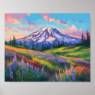Arte acuático Mount Rainier Washington