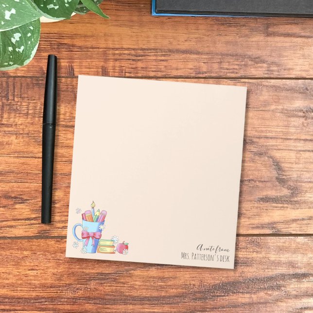 Arte acuático | Una Nota Del Bloc De Notas De Nomb (Cute teacher personalized notepad . )