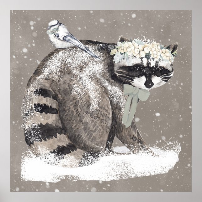 Arte adorable de animales del bosque en acuarela p (Frente)