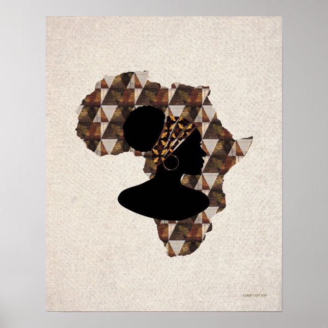 Arte africano | África y la mujer con envuelta en  (Frente)