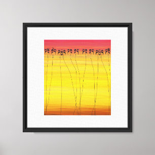 Arte africano, atardecer tropical