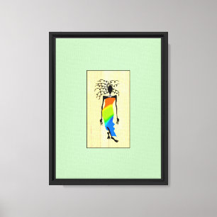 Arte africano moderno, mujer elegante y elegante