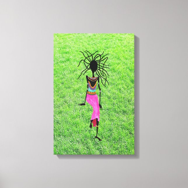 Arte africano moderno, mujer guerrera impresionant (Anverso)