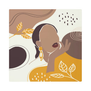 Arte afroamericano, impresión de Chica foliar, muj