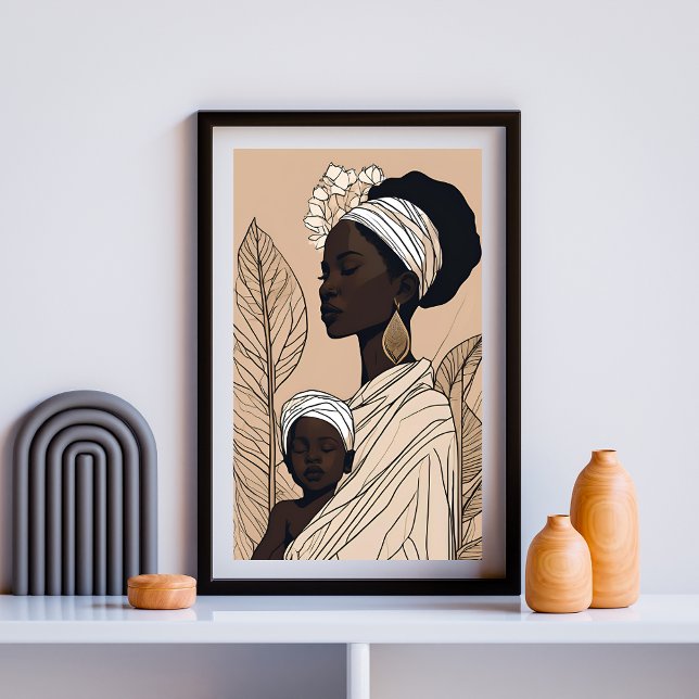 Arte Afrocéntrico de Madre e Hijo Regios (Subido por el creador)