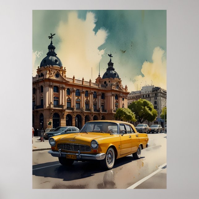 arte al acuarela de Buenos Aires (Frente)