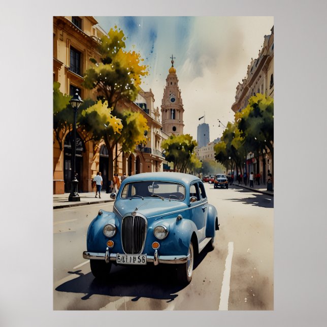 arte al acuarela de Buenos Aires (Frente)